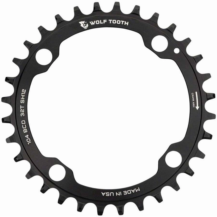 104 BCD Chainring, 4-Bolt, Requires Shimano 12-Speed Hyperglide  Chain, Black