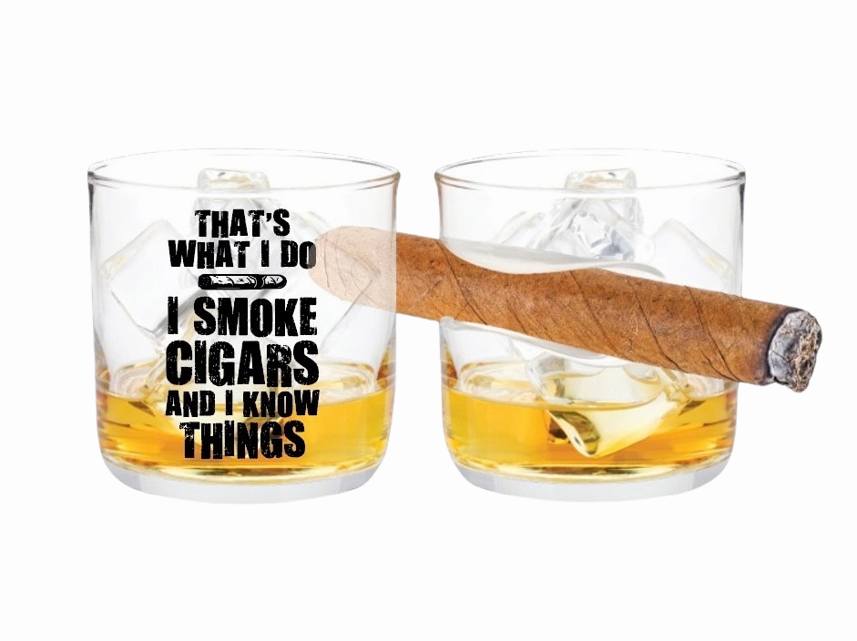 12 oz Drinking Glass with Cigar Rest - 6 Pieces Per Retail Ready Display 25550