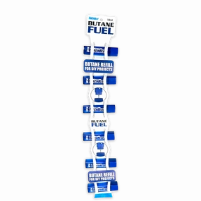 18ML Bulk Torch Blue Butane Refill with Merchandising Hang Strip - 6 Pieces Per Retail Ready Display 41554