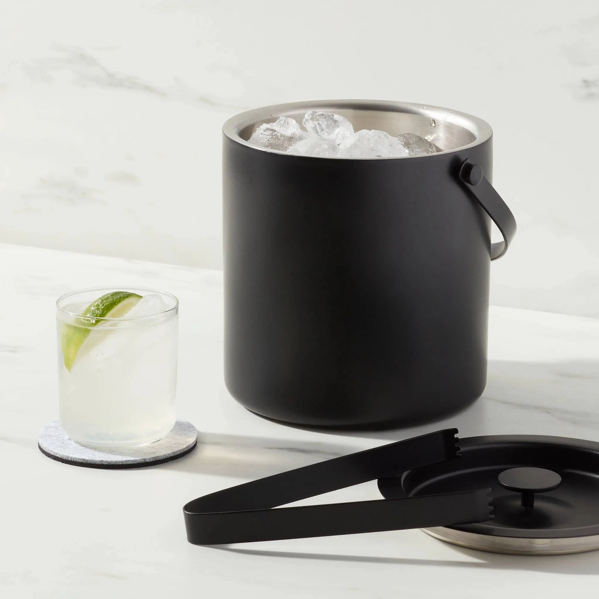 94oz Metal Ice Bucket Black