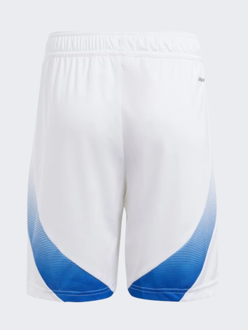 Adidas Italy 24 Home Kids Boys Football Short White/Blue