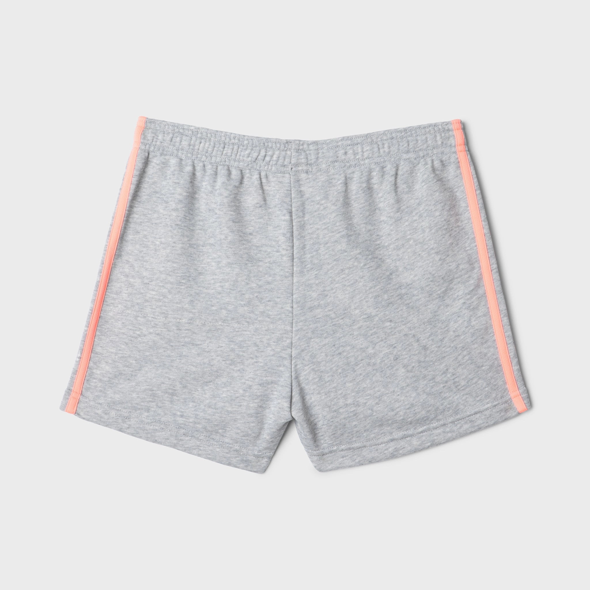 adidas Junior Girls' Essentials 3-Stripes Shorts Medium Grey Heather / Acid Red