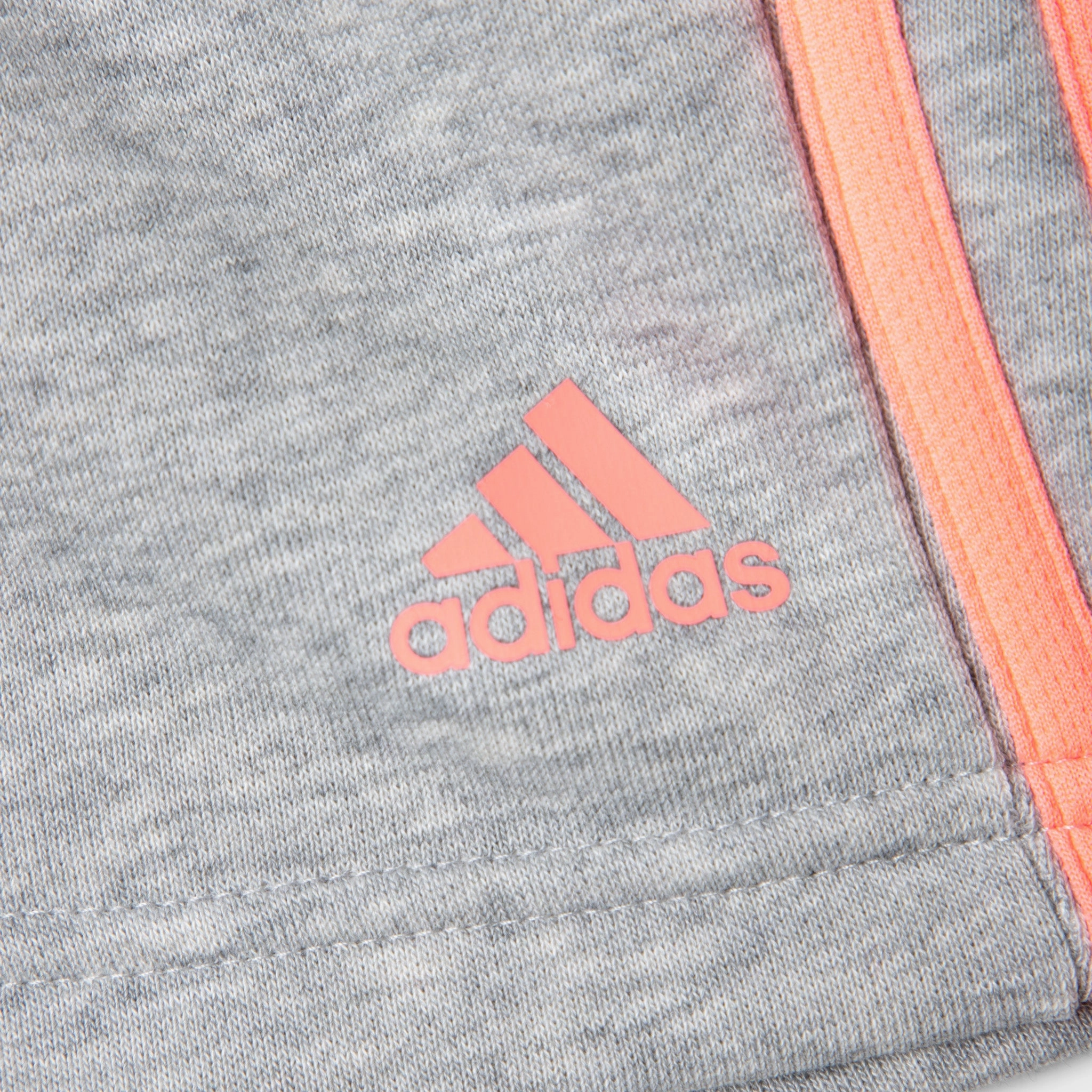 adidas Junior Girls' Essentials 3-Stripes Shorts Medium Grey Heather / Acid Red