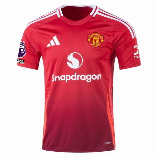 adidas Manchester United Kobbie Mainoo Home Jersey w/ EPL   No Room For Racism 24/25 (MUFC Red)