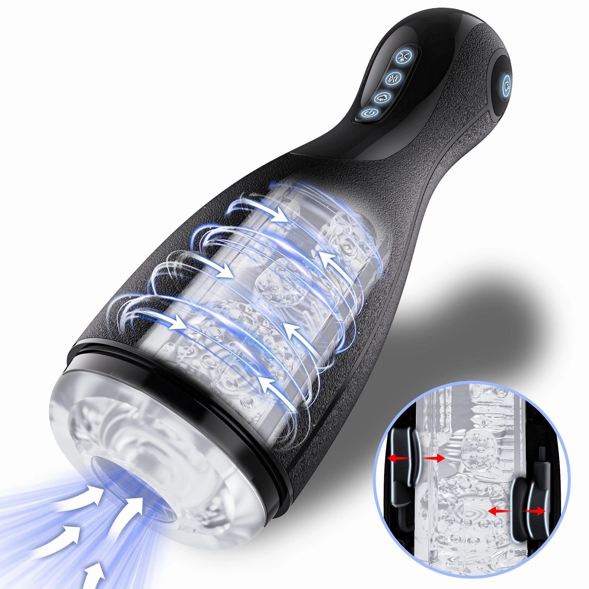 AMOVIBE Male Sex Toy with 3 Squeezing Modes, 3 Suctions & 10 Vibrations