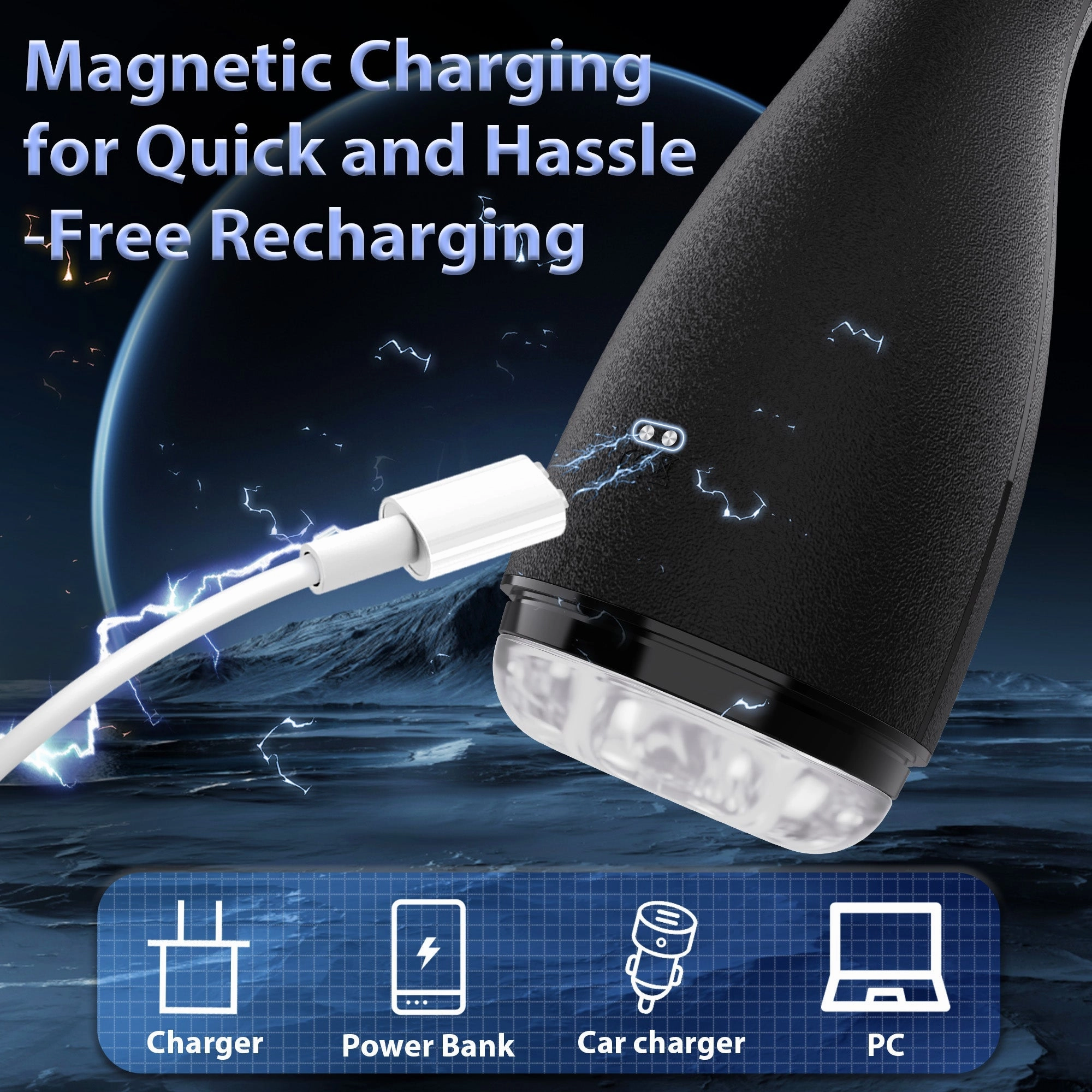 AMOVIBE Male Sex Toy with 3 Squeezing Modes, 3 Suctions & 10 Vibrations