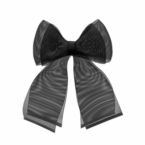 Bow Coal Tulle Clip