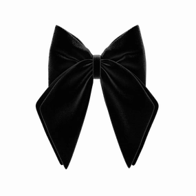 Bow Coal Velvet Clip