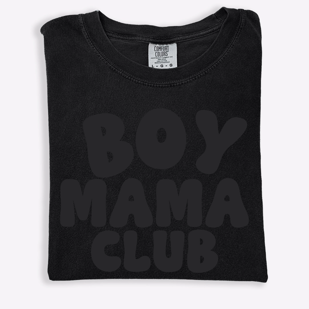 Boy Mama Monochromatic Puff Print Tee