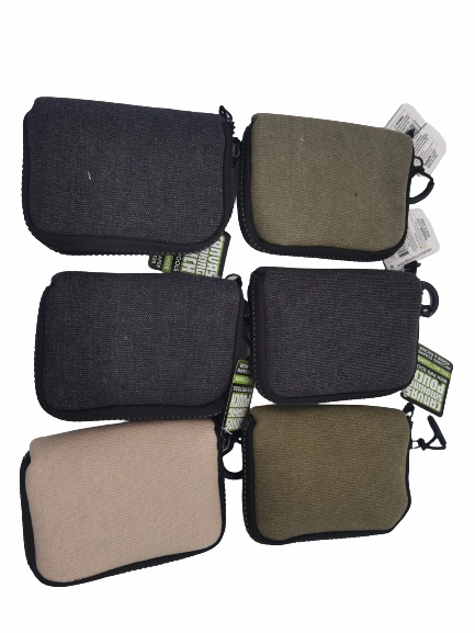 Canvas Smoking Pouch with Zipper  - 6 Pieces Per Retail Ready Display 26016