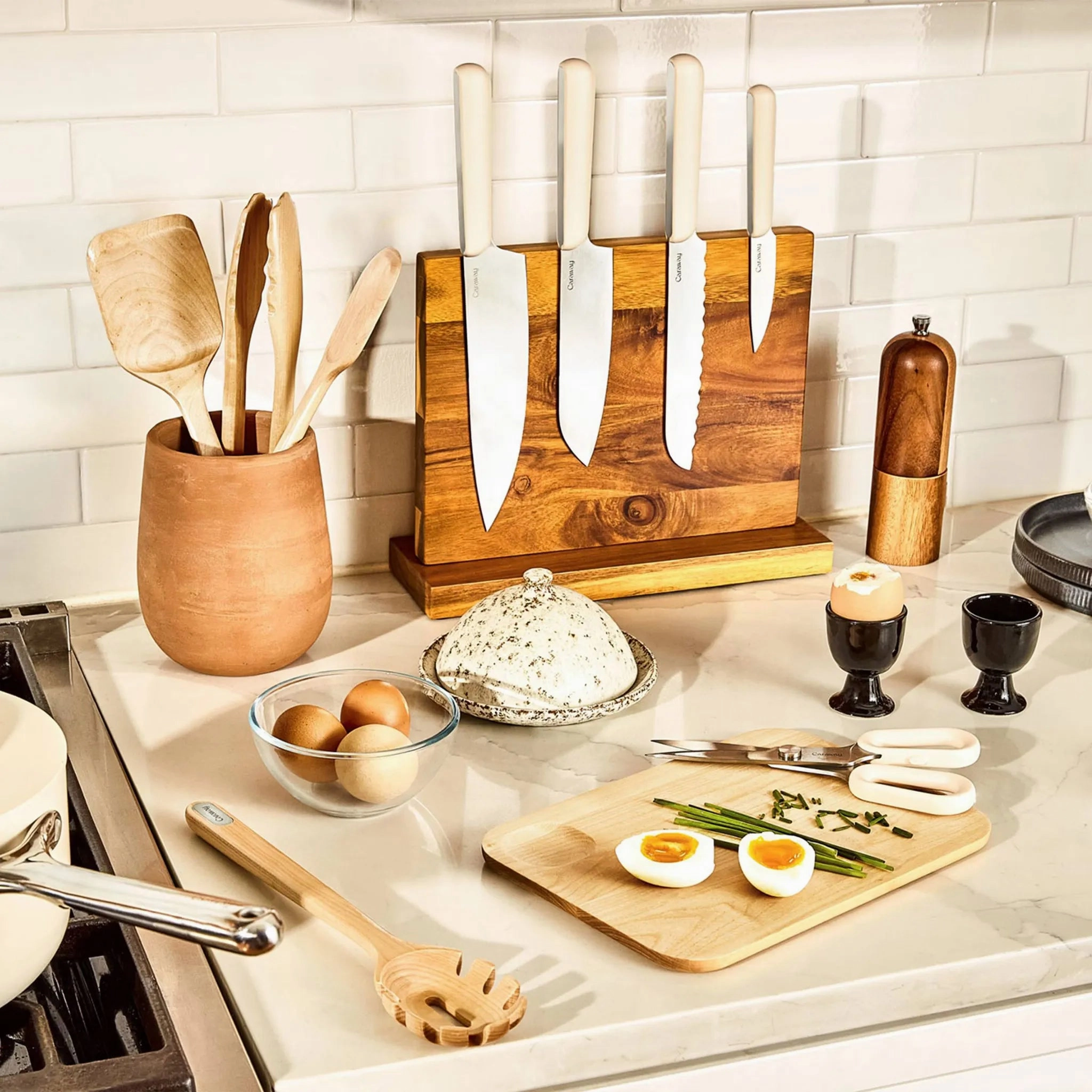Caraway Home 5pc Knife Set - Cream