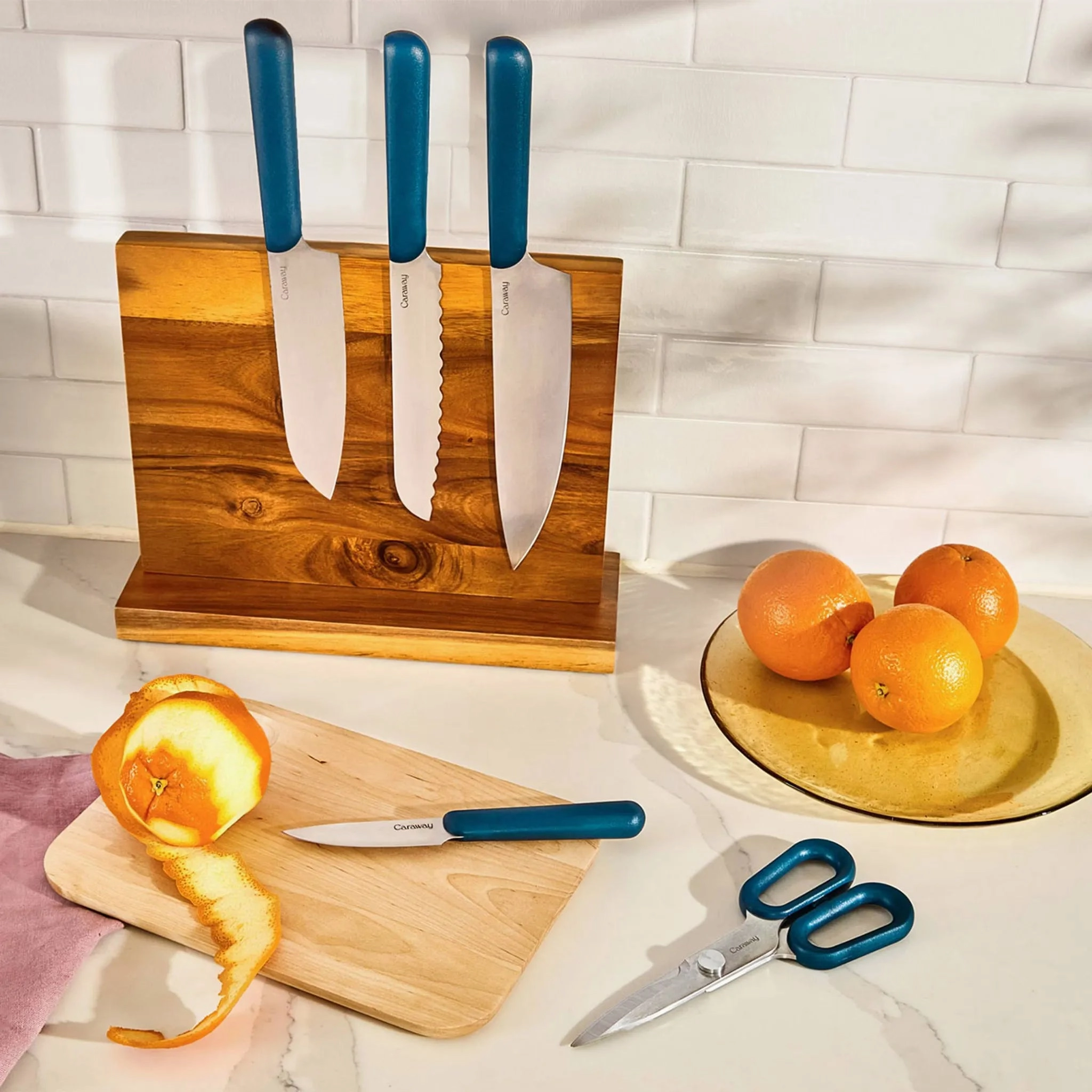 Caraway Home 5pc Knife Set - Navy