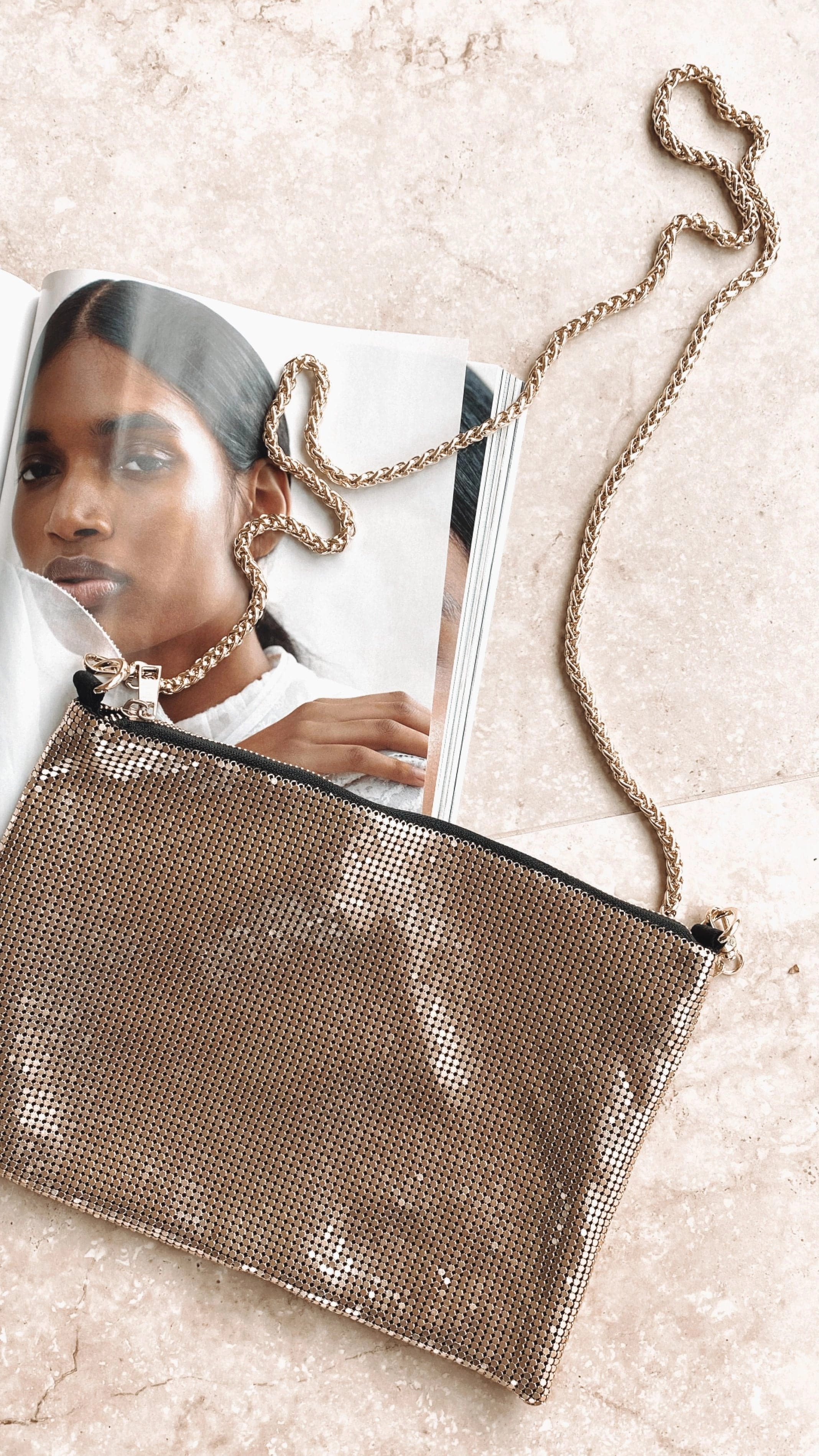 Chain Mesh Bag - Gold