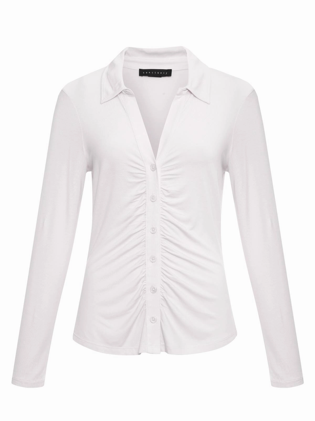 Dreamgirl Button Up Top White Extended Sizing