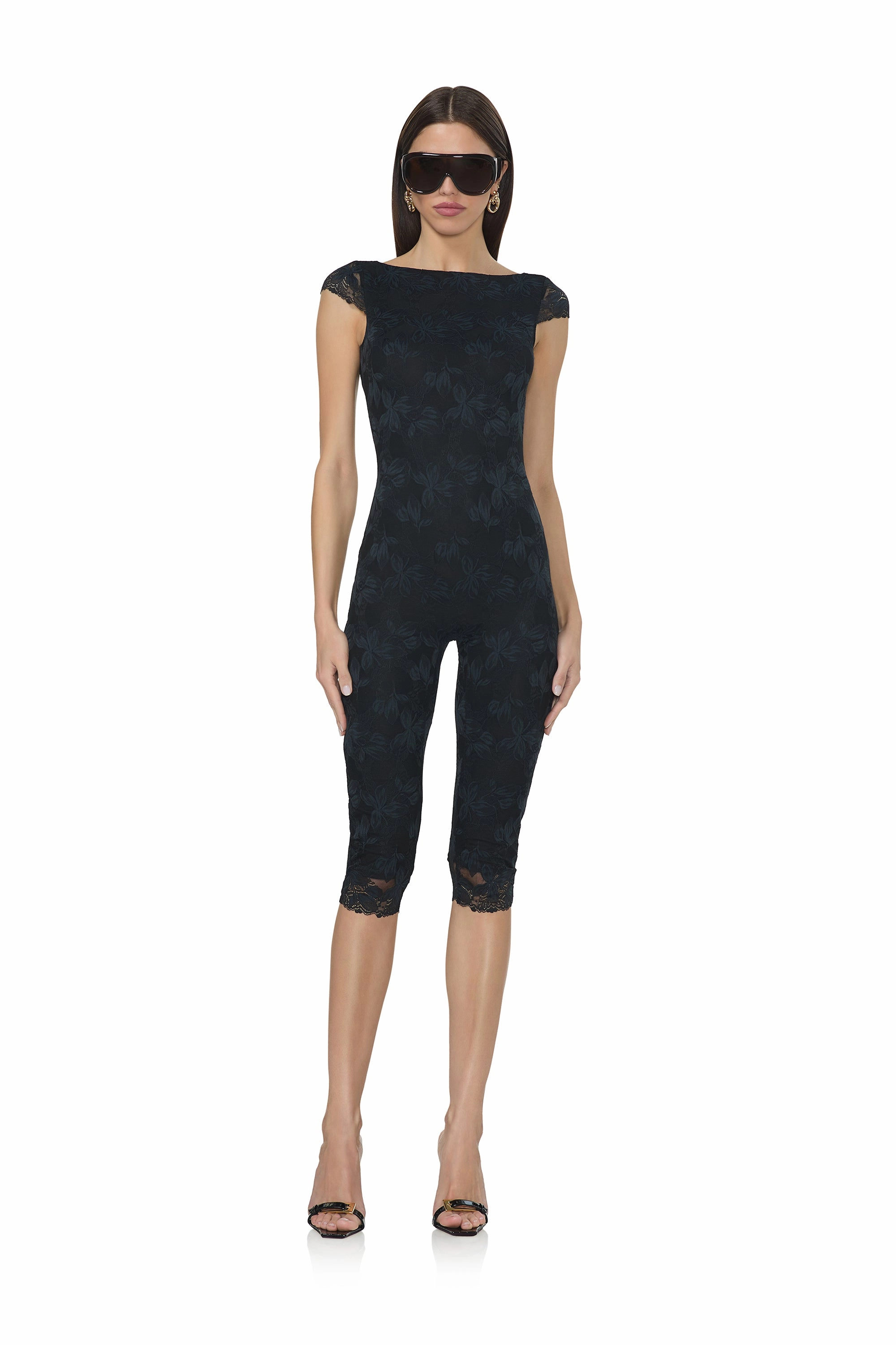 Gilly Lace Catsuit - Noir