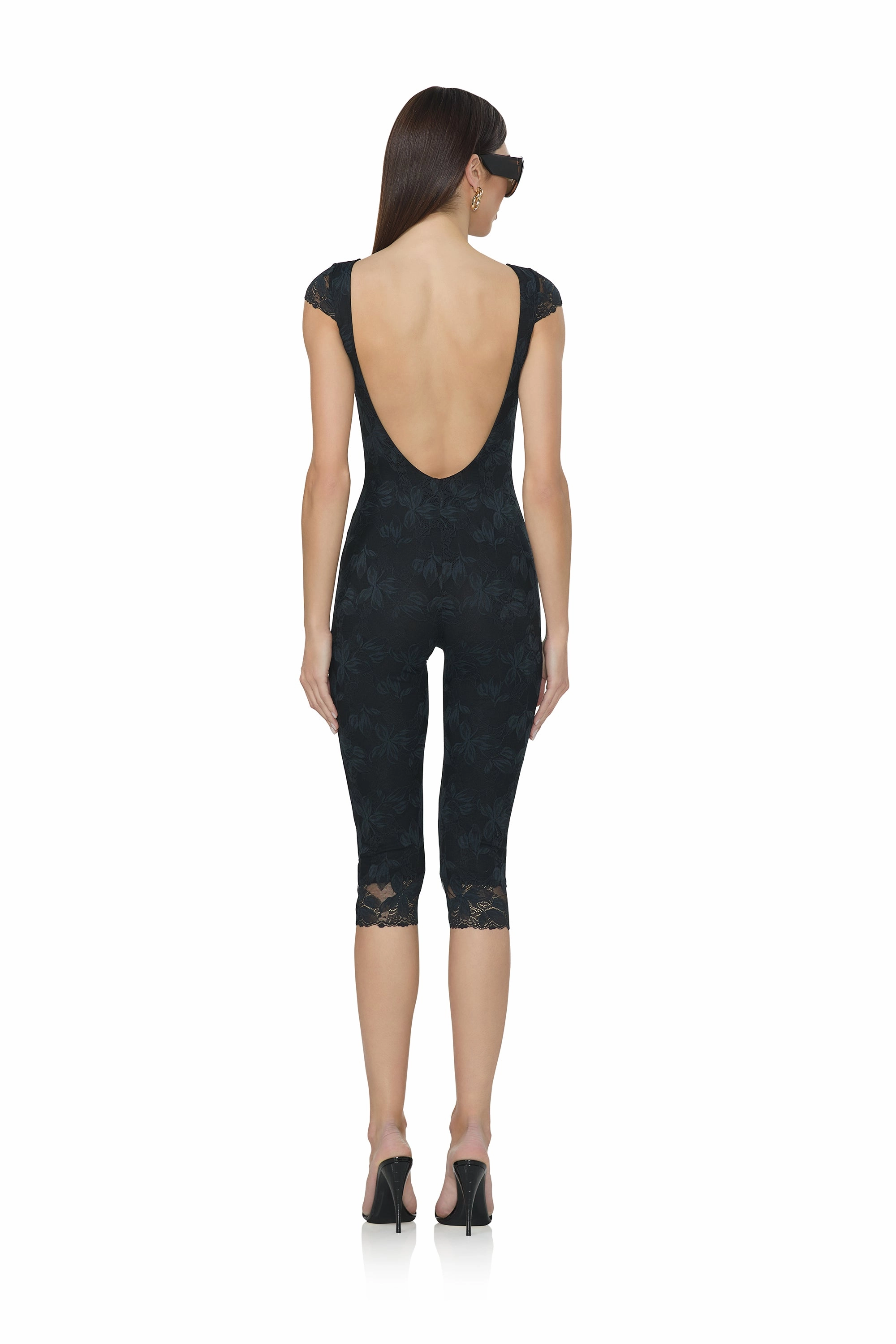 Gilly Lace Catsuit - Noir