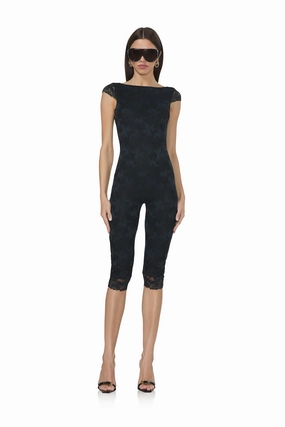 Gilly Lace Catsuit - Noir