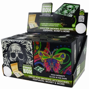 Glow in The Dark Wood Storage Box - 6 Pieces Per Retail Ready Display 22082