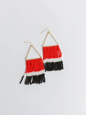 Greer Earrings  | Red   Black