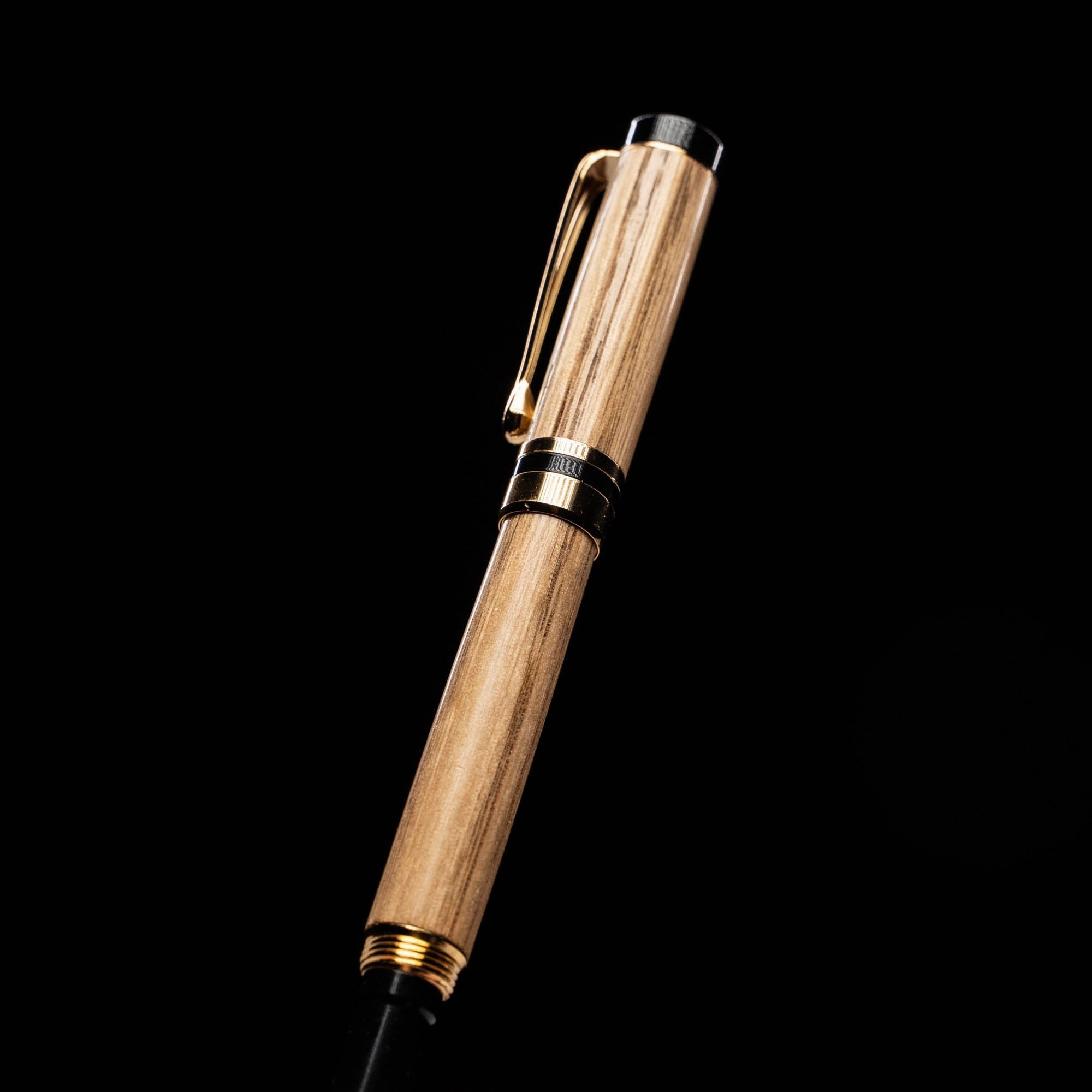 Hand-Turned Tennessee Whiskey Barrel Rollerball Pen   Fine Leather Pen Sleeve