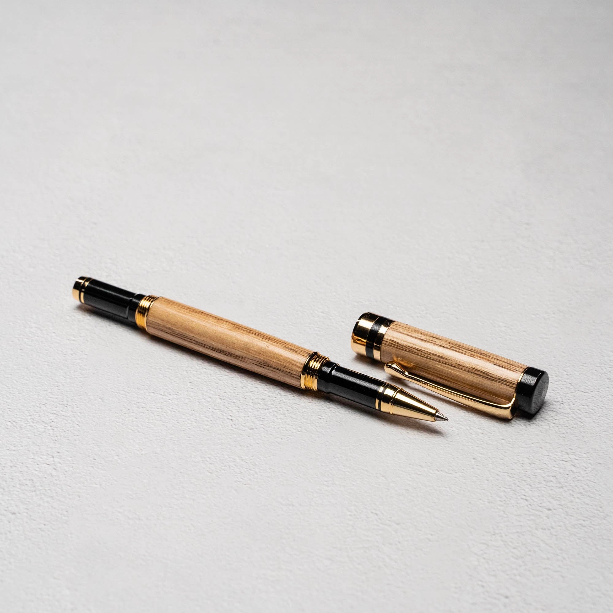 Hand-Turned Tennessee Whiskey Barrel Rollerball Pen   Fine Leather Pen Sleeve
