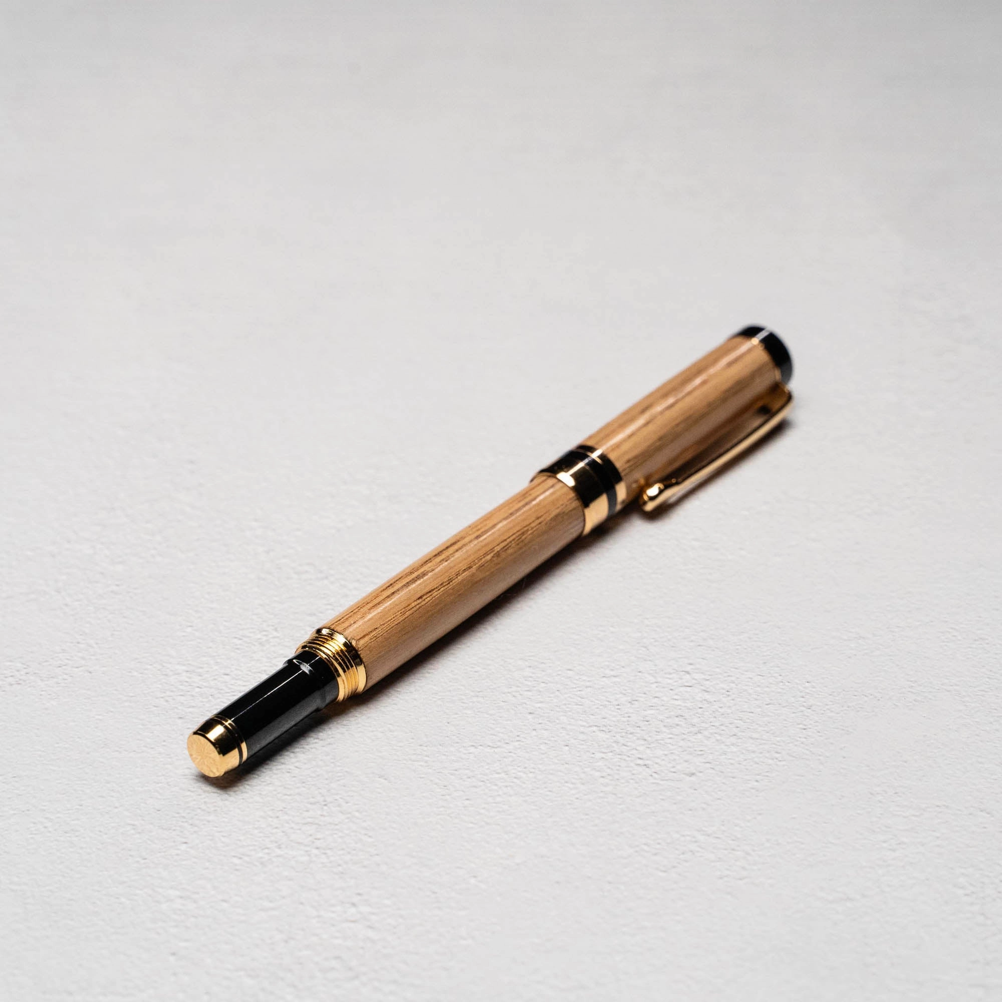 Hand-Turned Tennessee Whiskey Barrel Rollerball Pen   Fine Leather Pen Sleeve