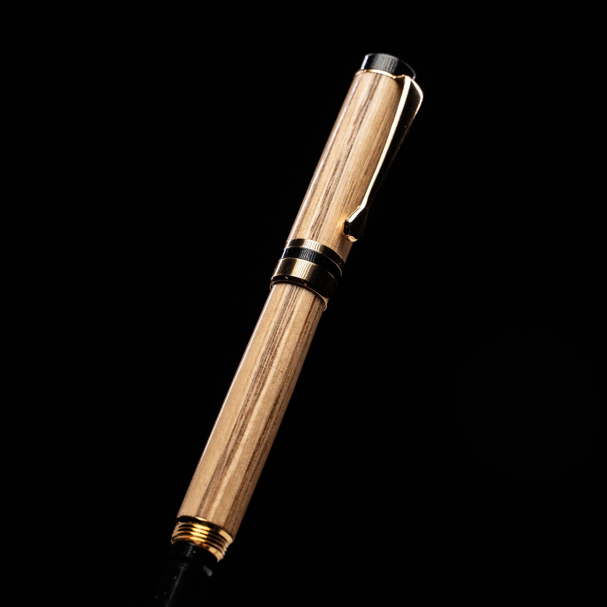 Hand-Turned Tennessee Whiskey Barrel Rollerball Pen   Fine Leather Pen Sleeve