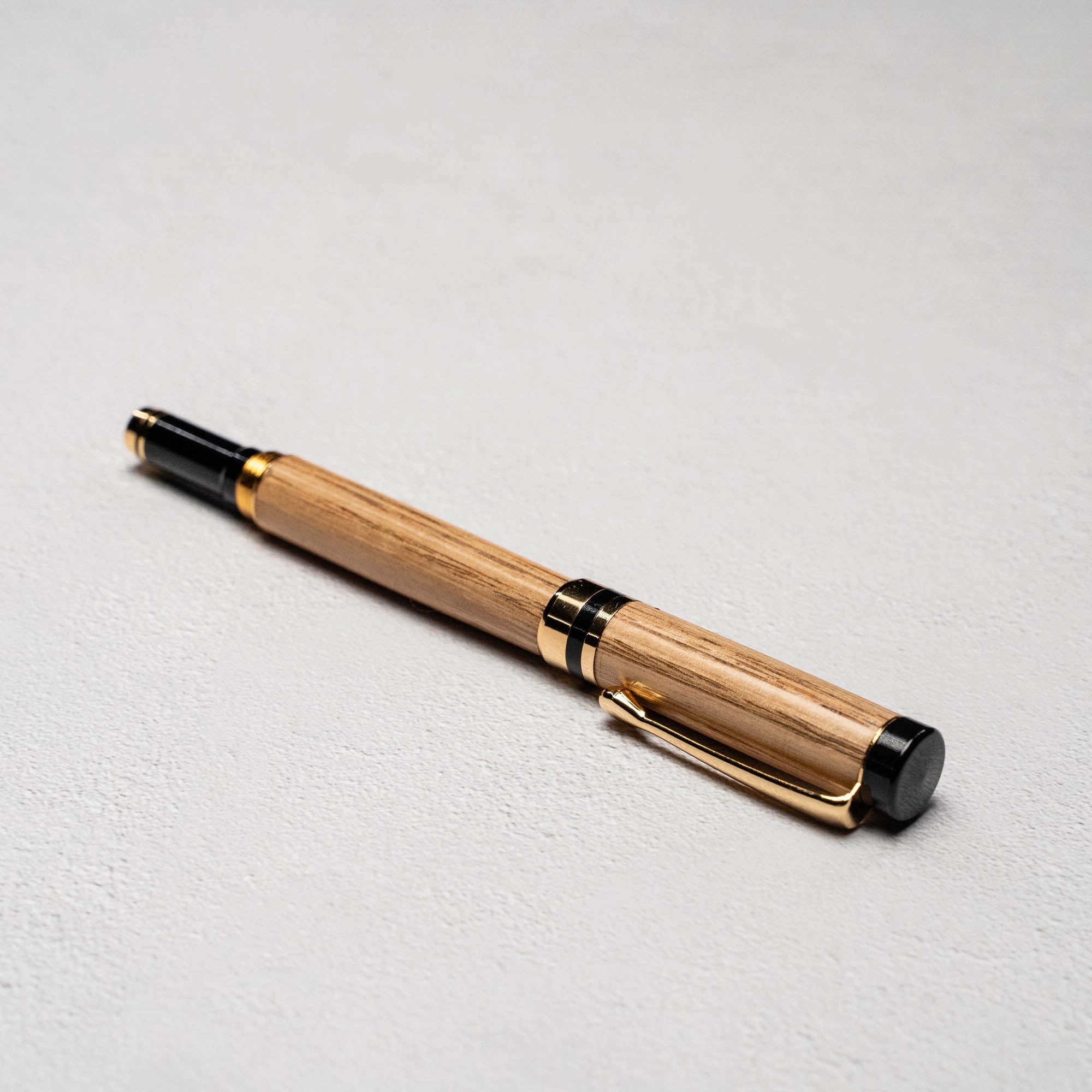 Hand-Turned Tennessee Whiskey Barrel Rollerball Pen   Fine Leather Pen Sleeve