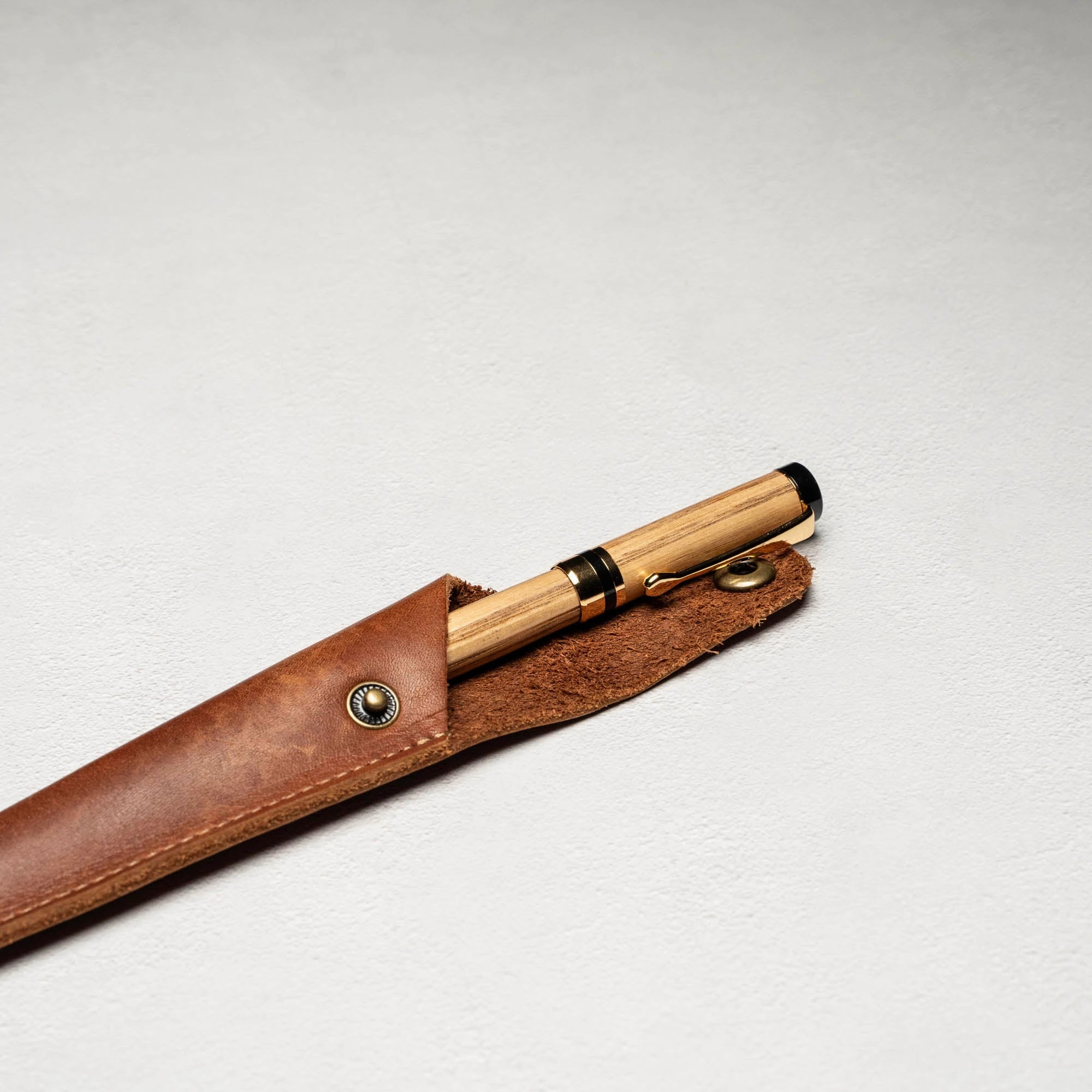 Hand-Turned Tennessee Whiskey Barrel Rollerball Pen   Fine Leather Pen Sleeve