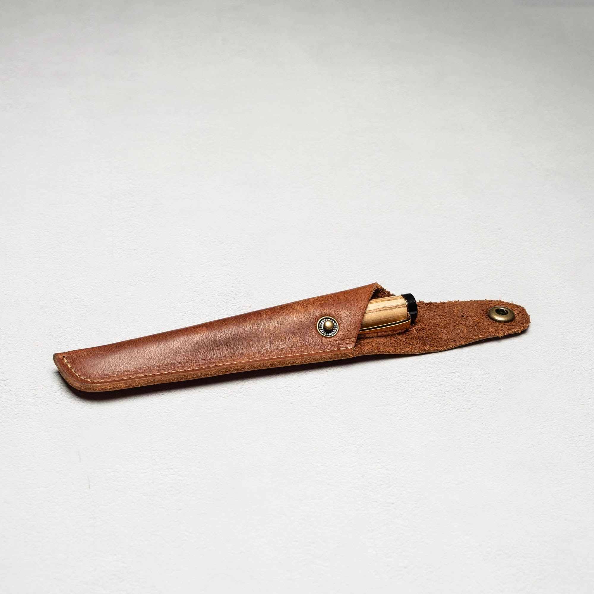 Hand-Turned Tennessee Whiskey Barrel Rollerball Pen   Fine Leather Pen Sleeve