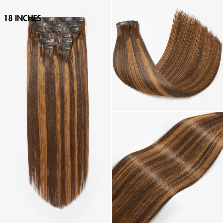 Highlights Silky Straight / Kinky Curly / Deep Wave Clip in Extensions Human Hair 135g 9pcs / 7pcs with Free Gift