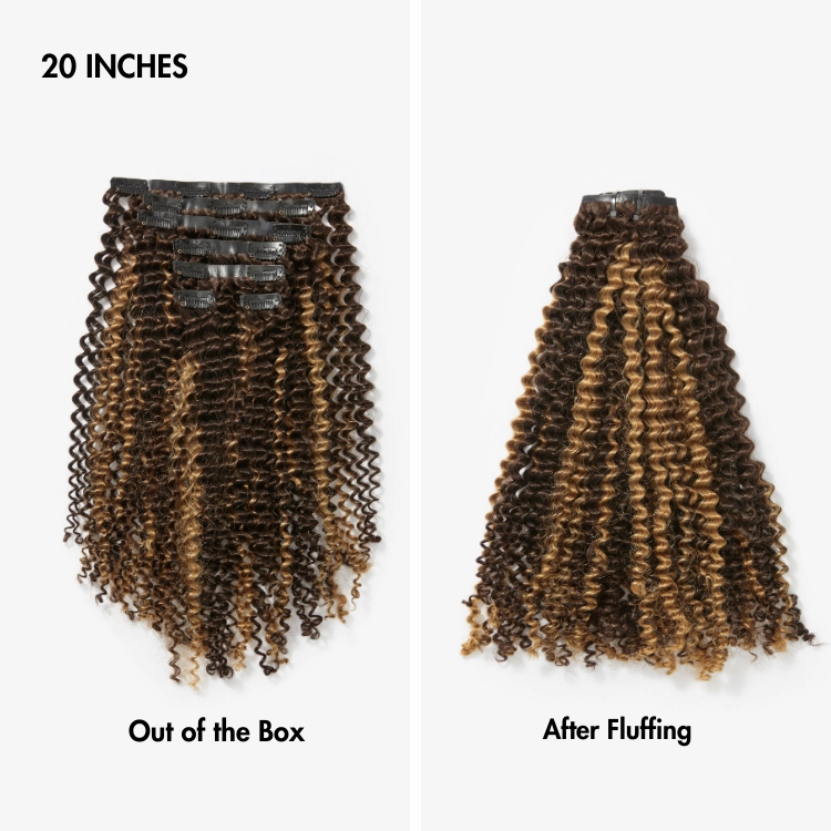 Highlights Silky Straight / Kinky Curly / Deep Wave Clip in Extensions Human Hair 135g 9pcs / 7pcs with Free Gift