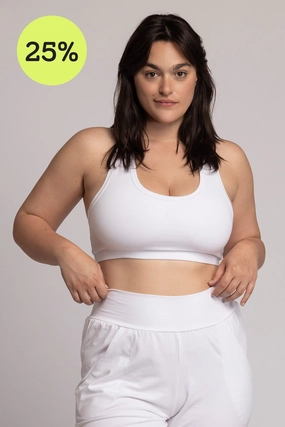 I'mPerfect Organic Cotton Pure White Racer-Back Bra 25%off