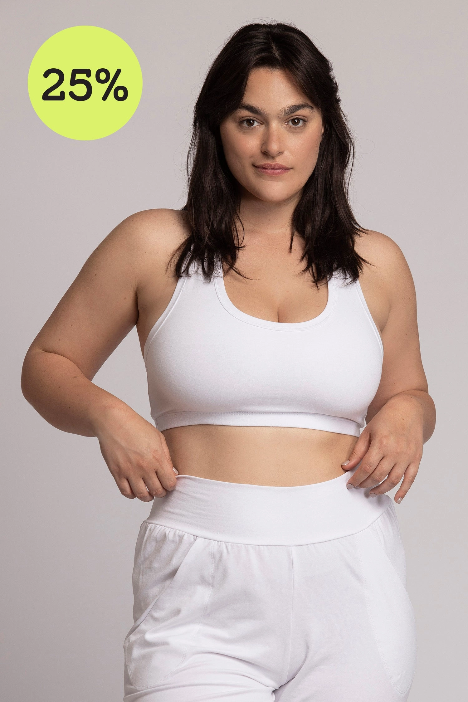 I'mPerfect Organic Cotton Pure White Racer-Back Bra 25%off
