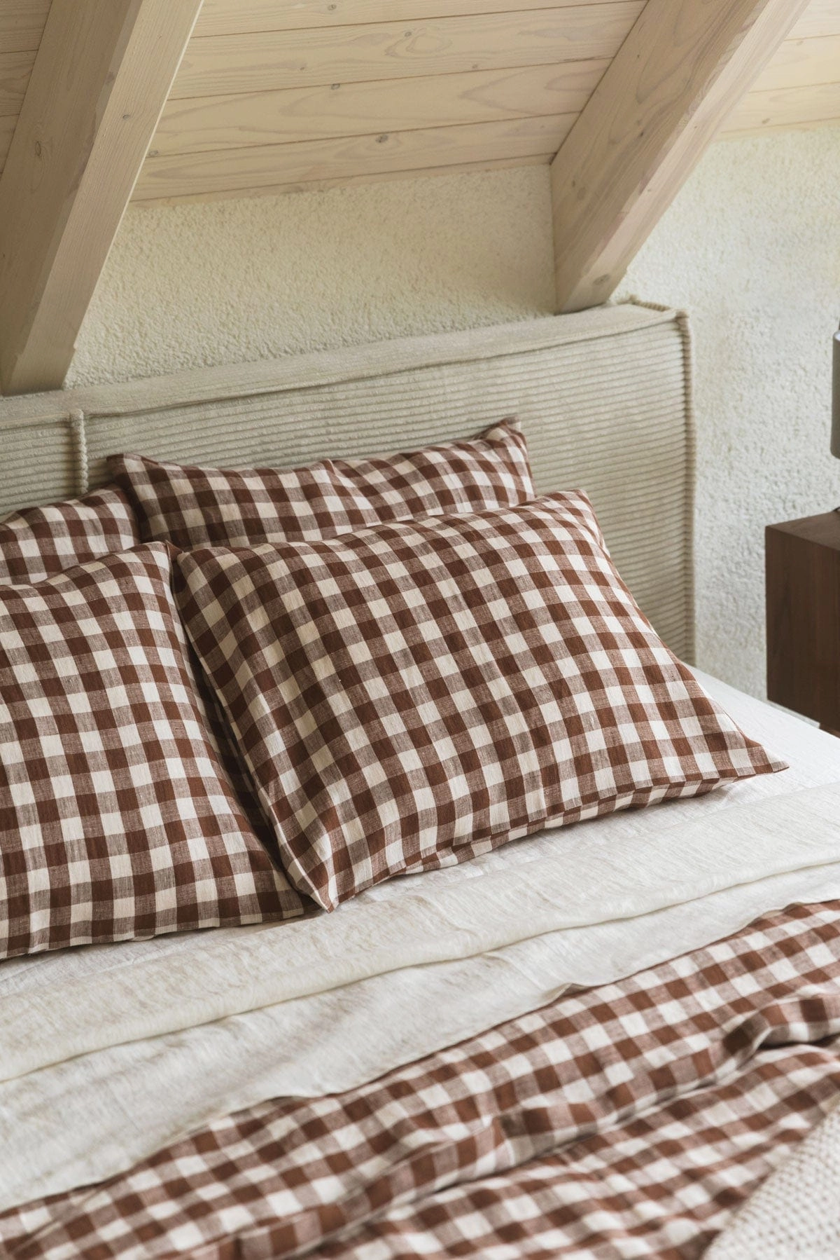 Linen Duvet Cover | Mocha Gingham