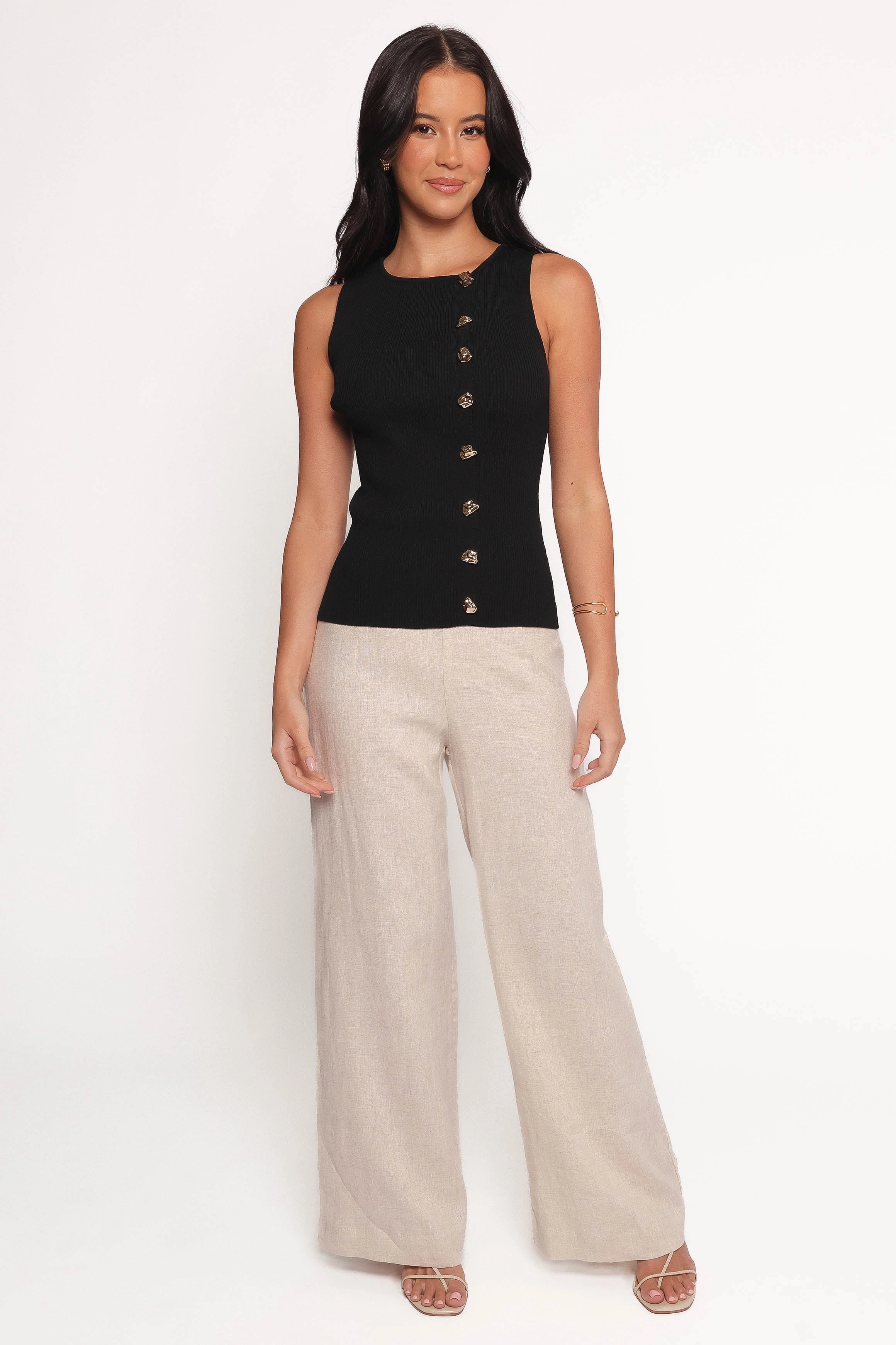 Lysa Knit Vest Top - Black