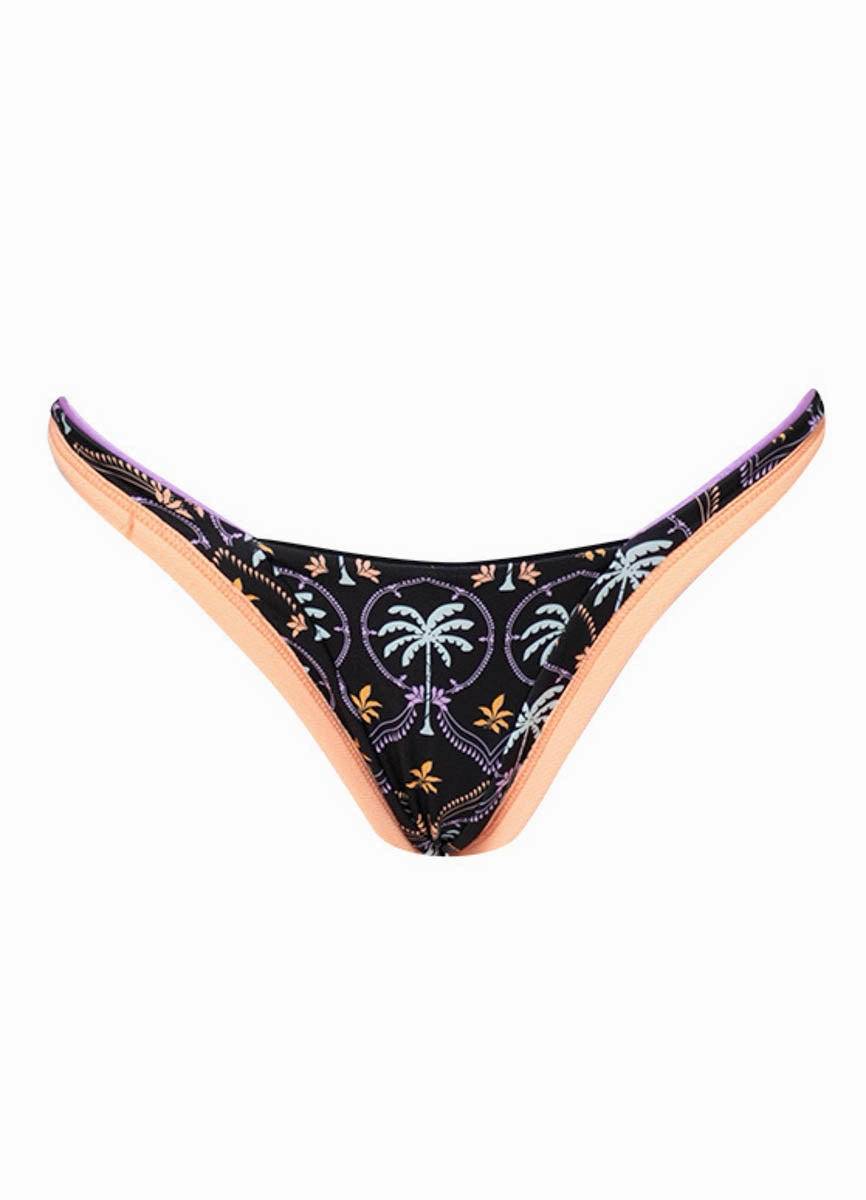Maaji Noir Black Trinity Regular Rise V Front Bikini Bottom