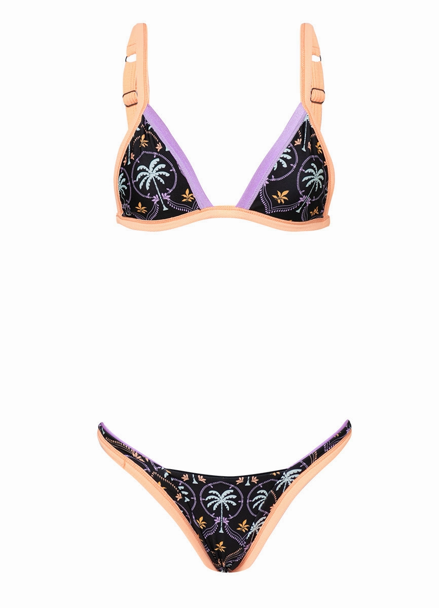 Maaji Noir Black Trinity Regular Rise V Front Bikini Bottom