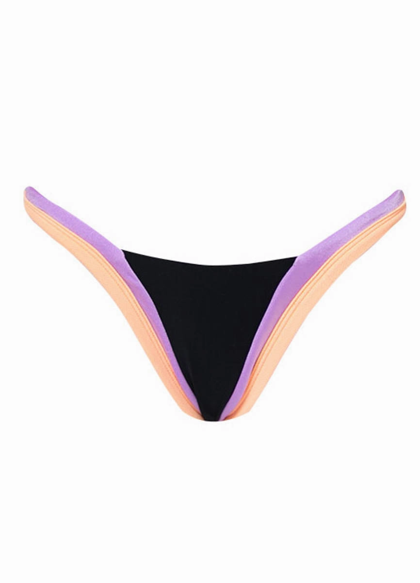 Maaji Noir Black Trinity Regular Rise V Front Bikini Bottom