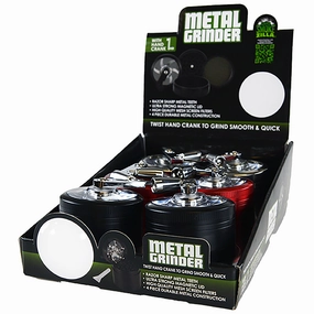 Metal 4 Piece Grinder with Crank 55Mm - 6 Pieces Per Retail Ready Display 22706