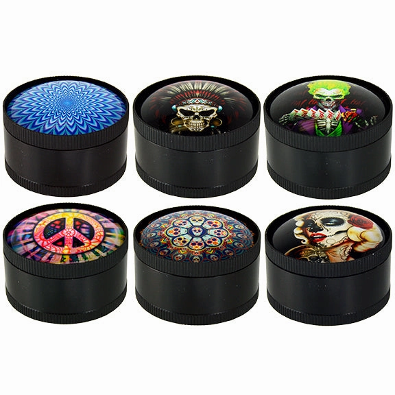 Metal 4 Piece Grinder with Dome Lid - 6 Pieces Per Retail Ready Display 26050