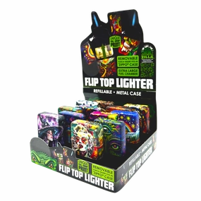 Metal Flip Top Lighter - 12 Pieces Per Retail Ready Display 25281
