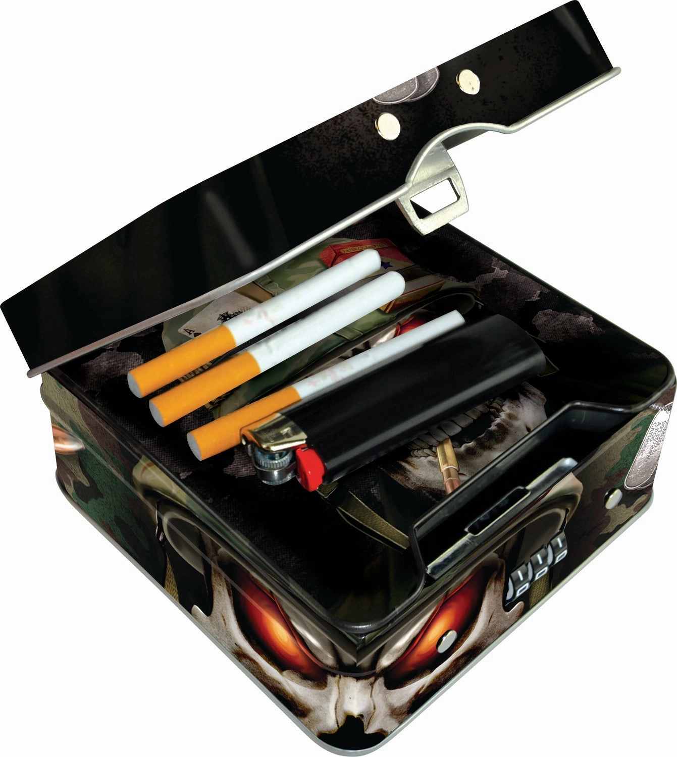Metal Locking Storage Box with Roll Tray - 6 Pieces Per Retail Ready Display 23254