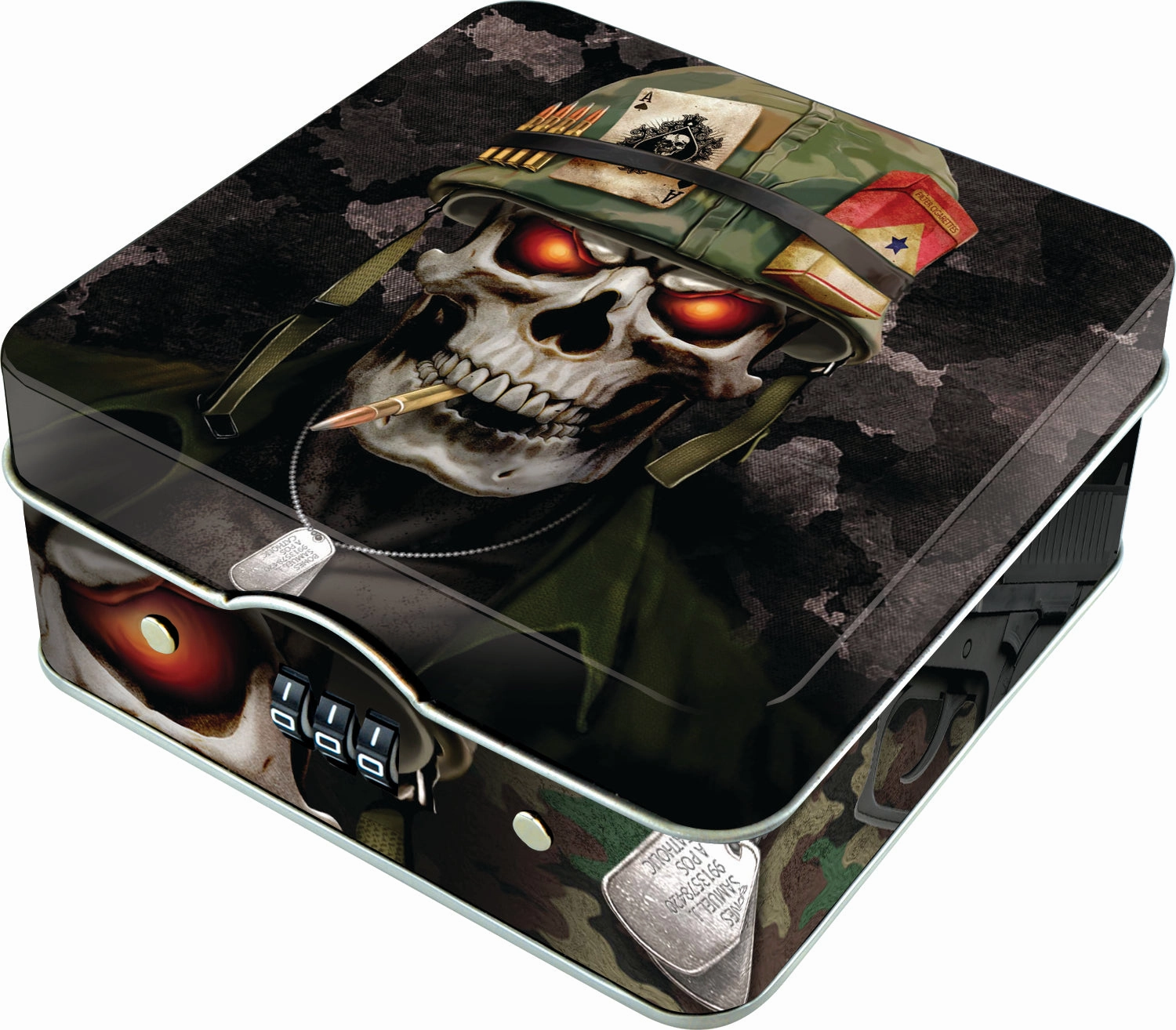 Metal Locking Storage Box with Roll Tray - 6 Pieces Per Retail Ready Display 23254