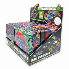 Metal Locking Storage Box with Roll Tray - 6 Pieces Per Retail Ready Display 24108