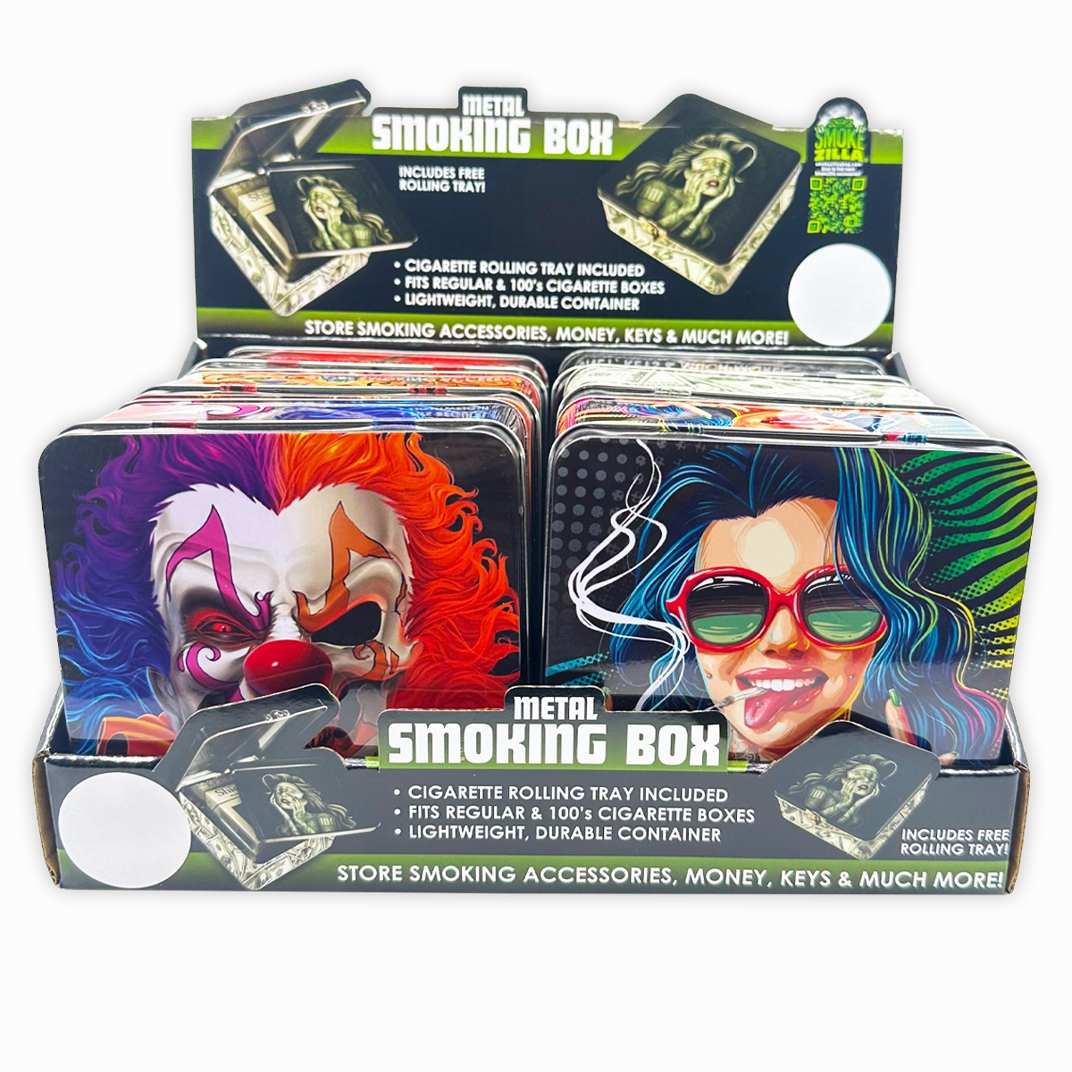 Metal Storage Box with Roll Tray - 6 Pieces Per Retail Ready Display 23253