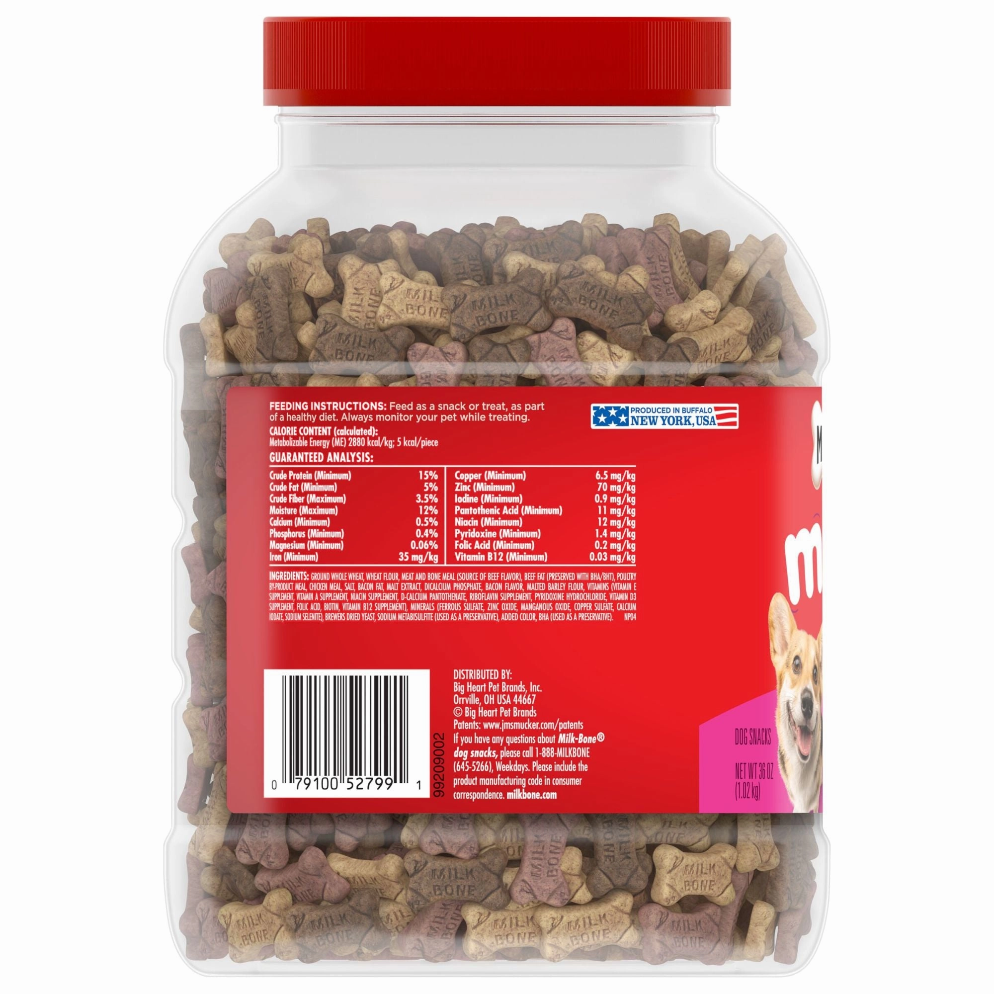 Milk-Bone Flavor Snacks Mini Dog Biscuits, Flavored Crunchy Dog Treats, 36 Oz.