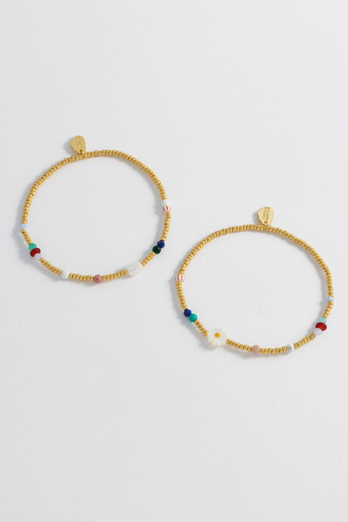 Mixed Glass, Pearl And Gemstone Duo Bracelet