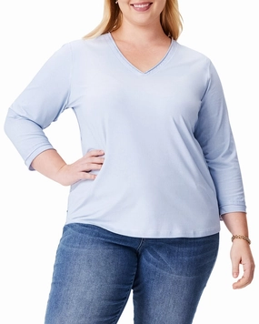 NIC ZOE Plus 3/4-Sleeve Roll V T-Shirt