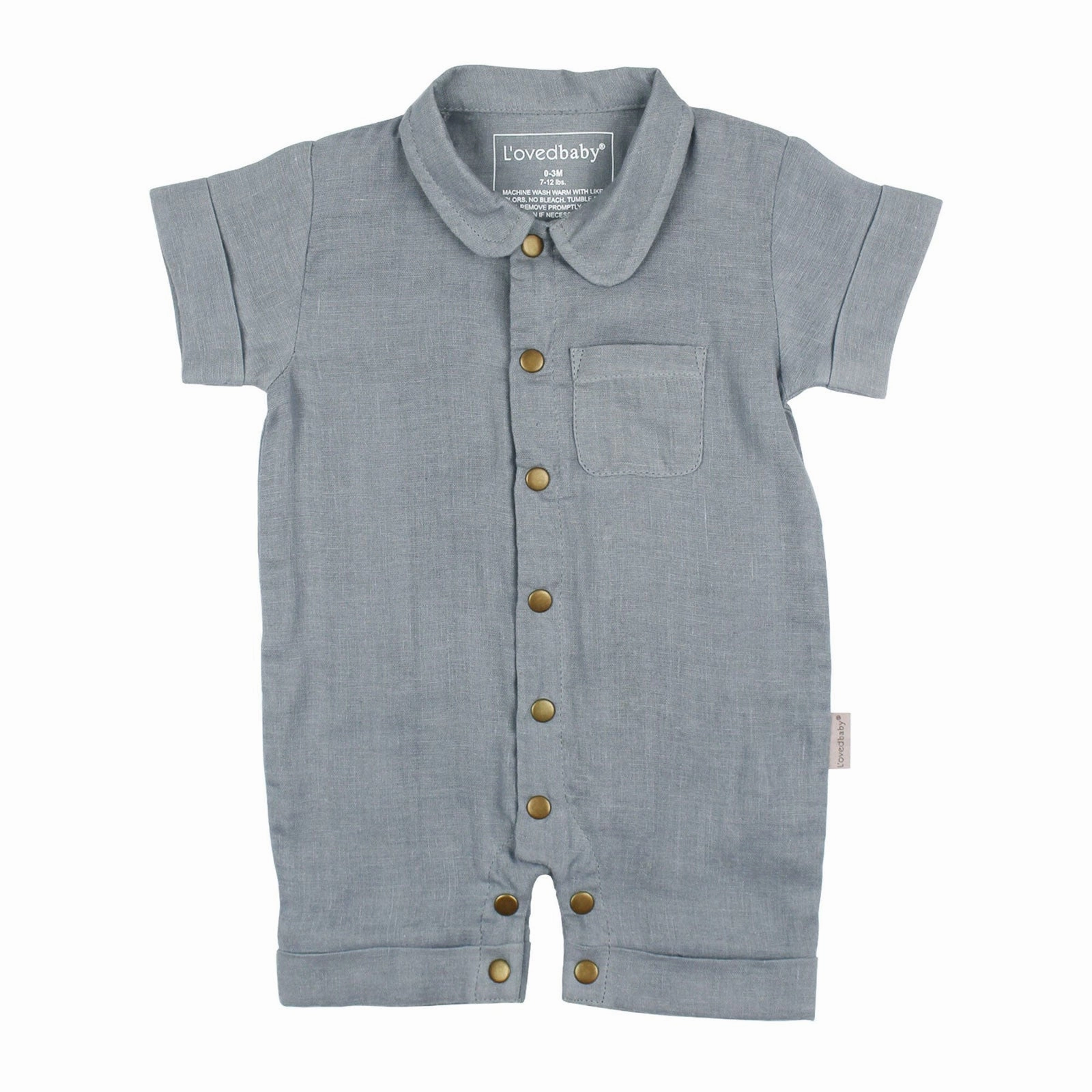 Organic Muslin Short Sleeve Coverall - Twilight
